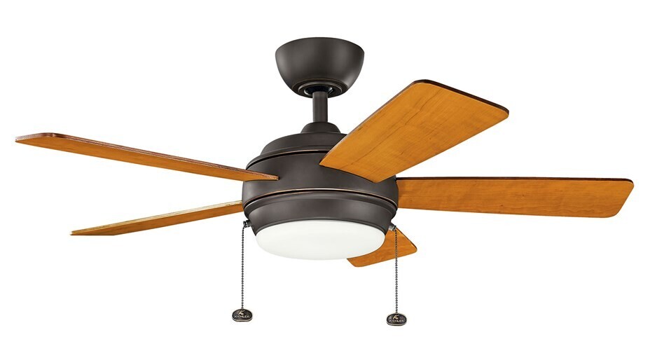 Starkk 42" LED Ceiling Fan in Olde Bronze with Walnut and Cherry Blade Finishes