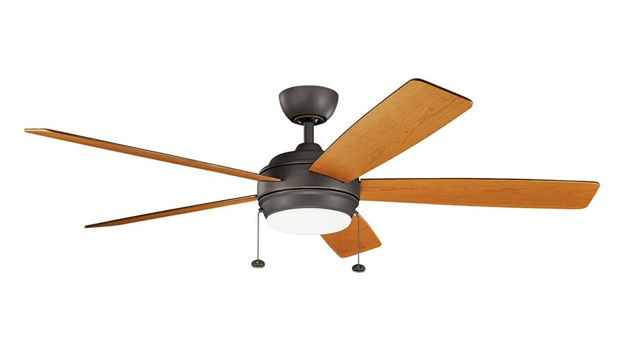 Starkk 60" LED Ceiling Fan in Olde Bronze with Walnut and Cherry Blade Finishes