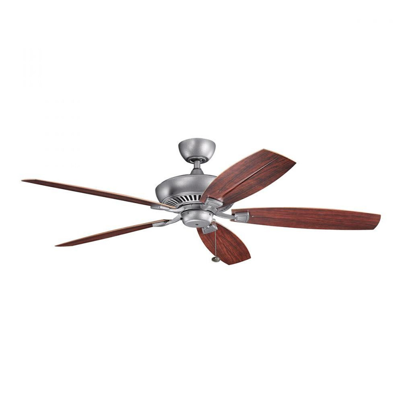 Canfield XL Patio 60" Outdoor Ceiling Fan, Weathered Steel Powder Coat with Teak Blades CFM 6678