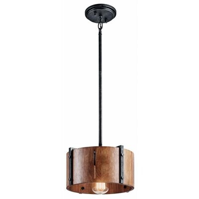 Elbur 1 Light Convertible Pendant - With Lodge/Country/Rustic Inspirations - 6.75 Inches Tall By 10.75 Inches Wide