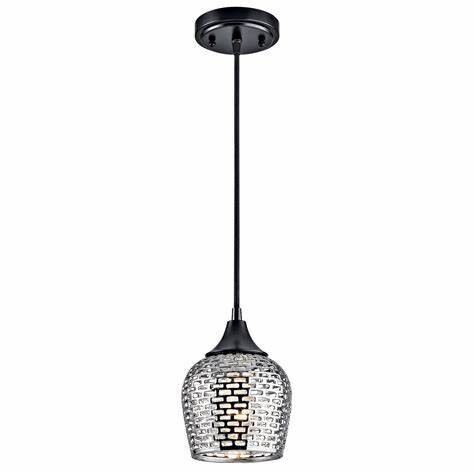 Annata 1-Light Mini-Pendant Black and Silver Ceramic Shade