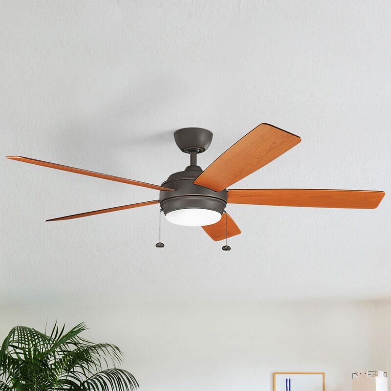 Starkk 60" LED Ceiling Fan in Olde Bronze with Walnut and Cherry Blade Finishes