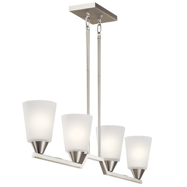 Clean and Modern Skagos 4-Light Chandelier Brushed Nickel