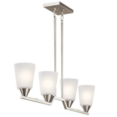 Clean and Modern Skagos 4-Light Chandelier Brushed Nickel