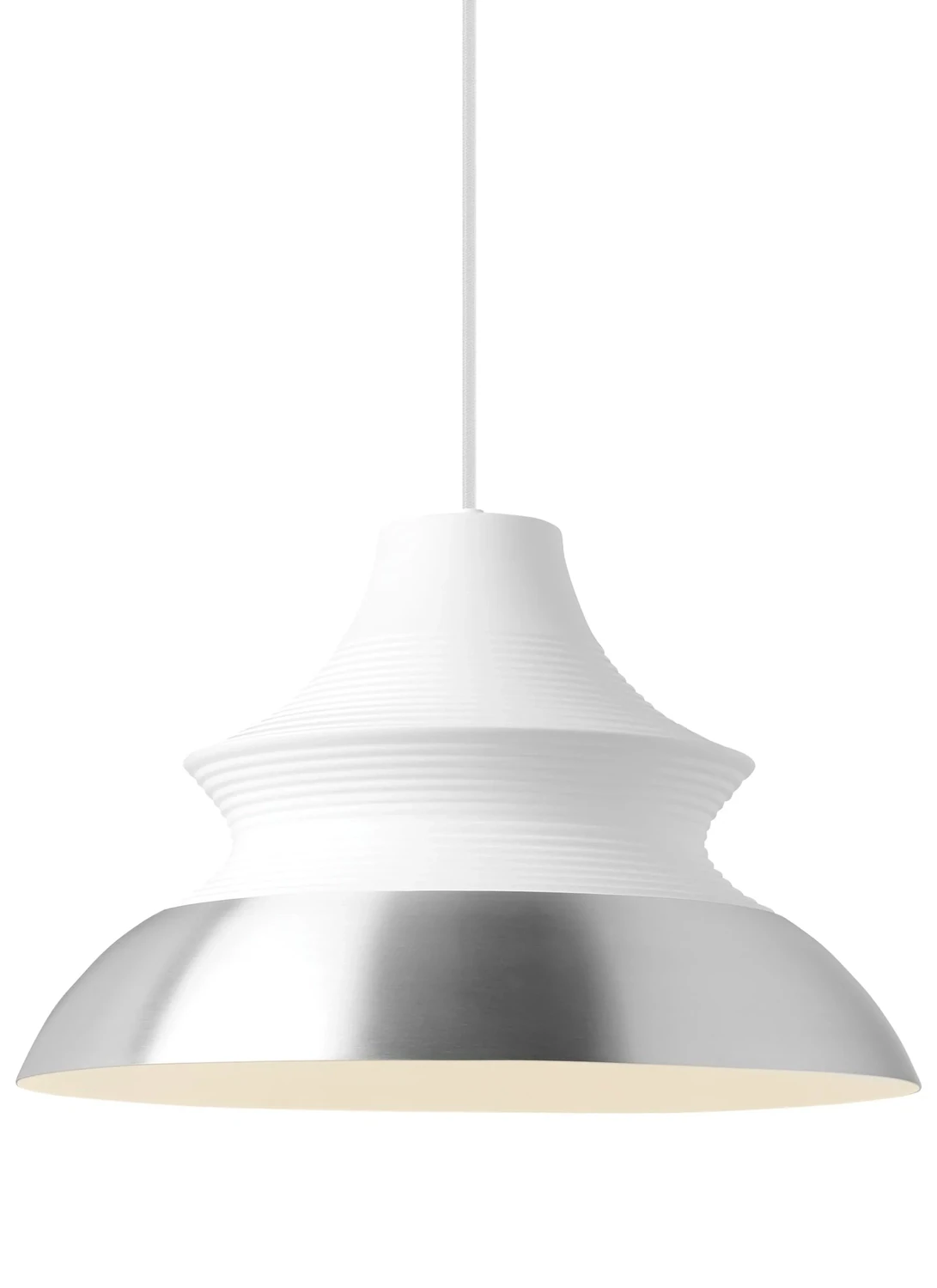 Contemporary 20" Wide Togan Grande 1-Light LED Pendant White and Aluminum