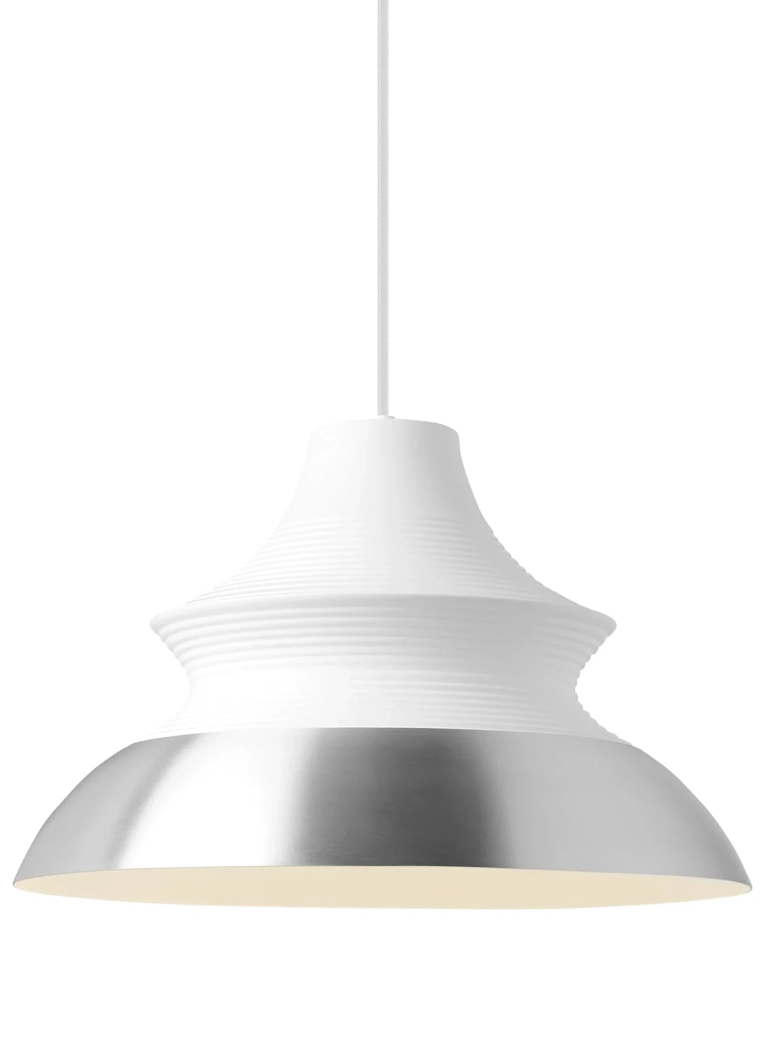 Contemporary 20&quot; Wide Togan Grande 1-Light LED Pendant White and Aluminum