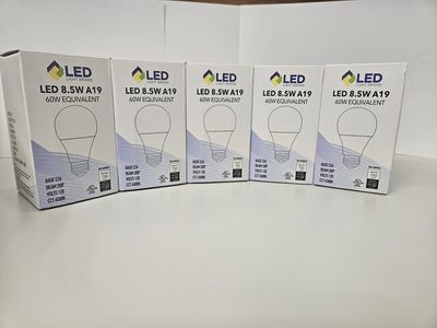8.5W LED A19 6500K Non-dimmable 120V Single Pack - Bulk Buy 5 packs