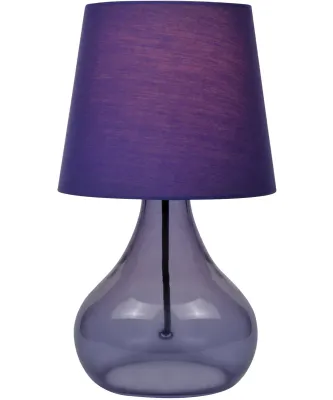 Jamie 1-Light Table Lamp Purple Glass Base with Purple Fabric Shade