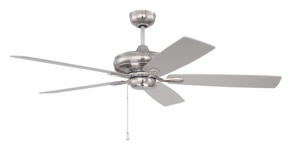 Fortitude 52&quot; Ceiling Fan Brushed Nickel with reversible blades