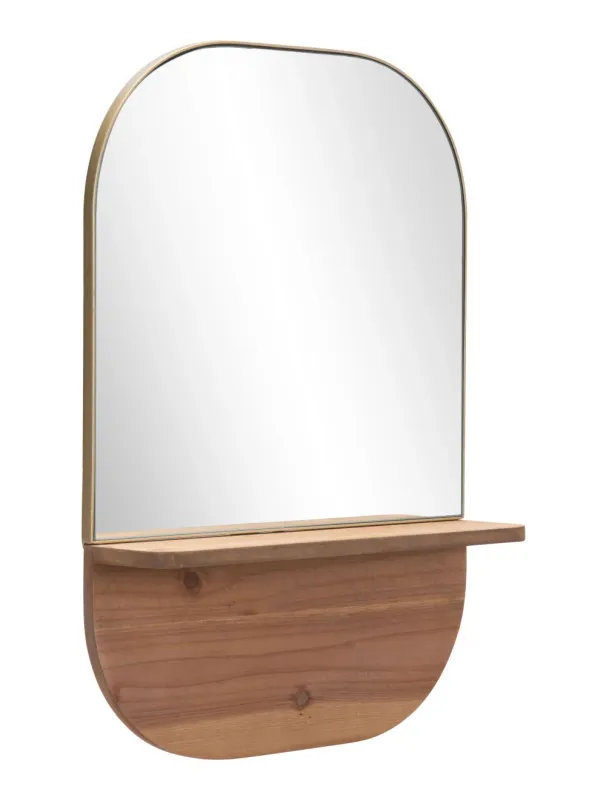 Meridian Shelf Mirror Gold and Brown