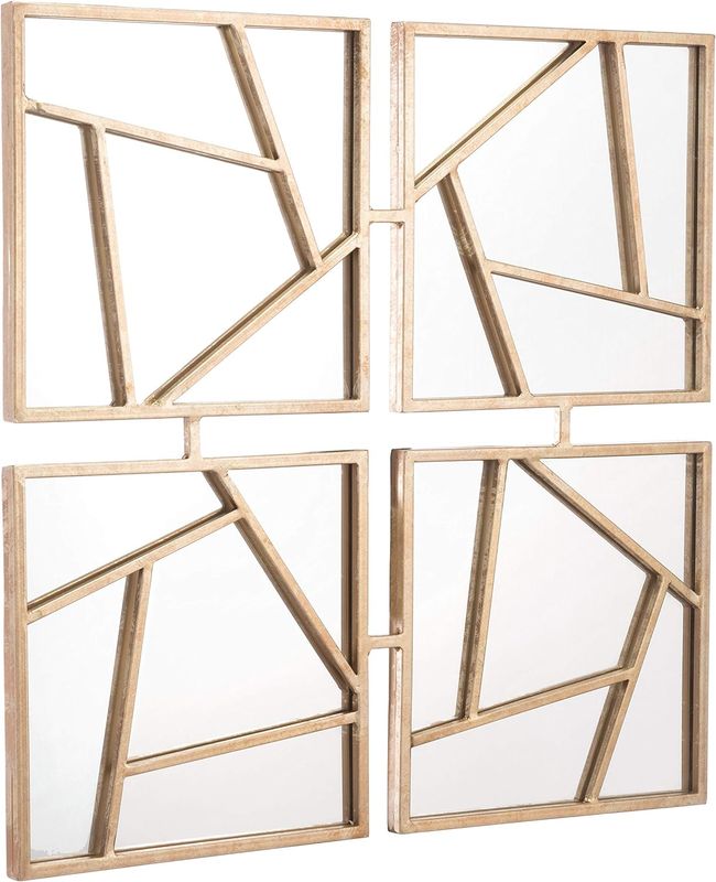Four Faces Mirror Wall Panels Gold