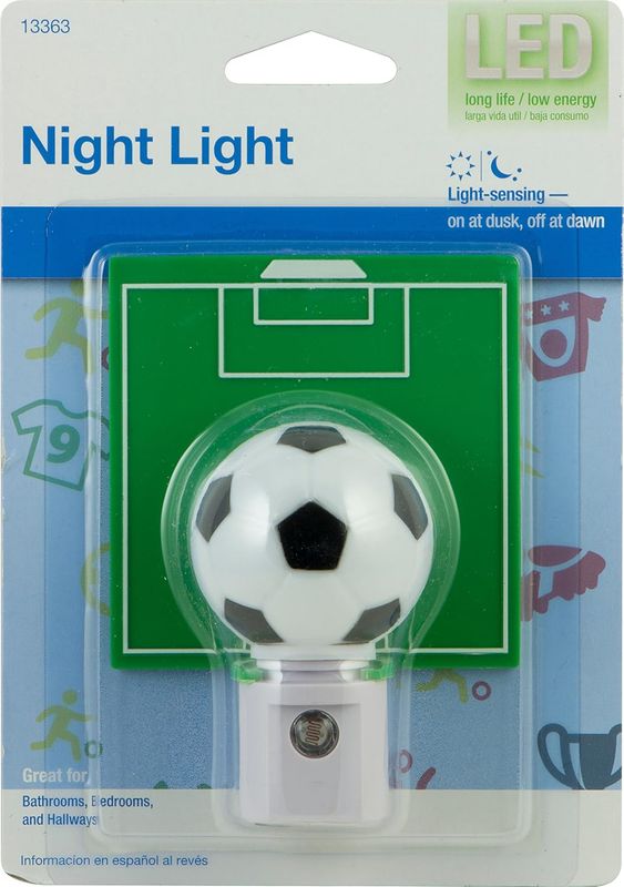 Night Light with LED Soccer Shade and Auto On/Off