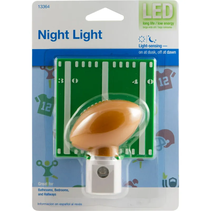 LED Night Light with Football Shade and Auto On/Off