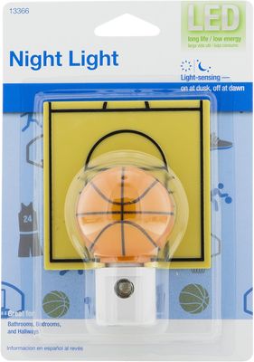 LED Night Light with Basketball Shade and Auto On/Off