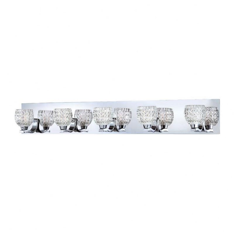 Contemporary Wave 5-Light Vanity Patterned cast clear glass with Chrome metalwork