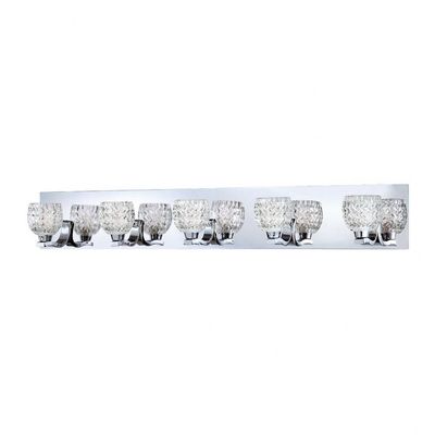 Contemporary Wave 5-Light Vanity Patterned cast clear glass with Chrome metalwork