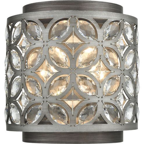 Rosslyn 2-Light Luxury Wall Sconce Weathered Zinc and Matte Silver