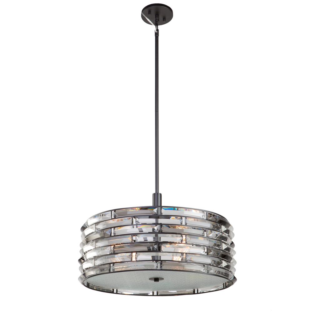 Modern Smoked Crystal Vero Chandelier 5X60W Black Finish
