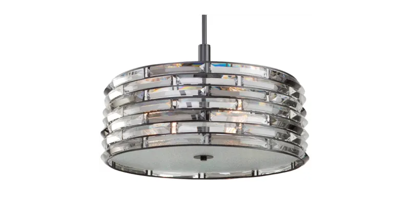 Modern Smoked Crystal Vero Chandelier 5X60W Black Finish