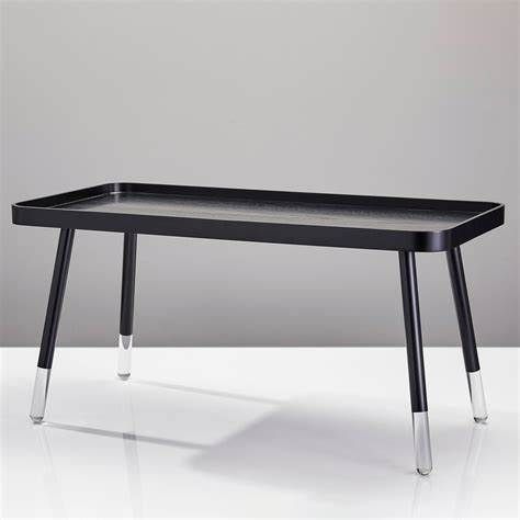 Contemporary Modern Blaine Coffee Table Black with Acrylic Accents