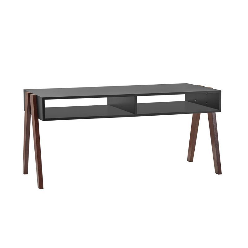 Mid Century Modern Laurel Coffee Table Black/Walnut