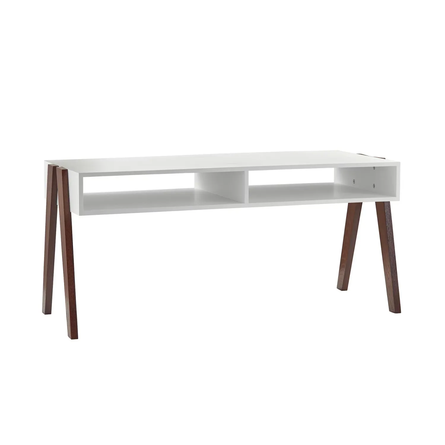 Mid Century Modern Laurel Coffee Table White/Walnut