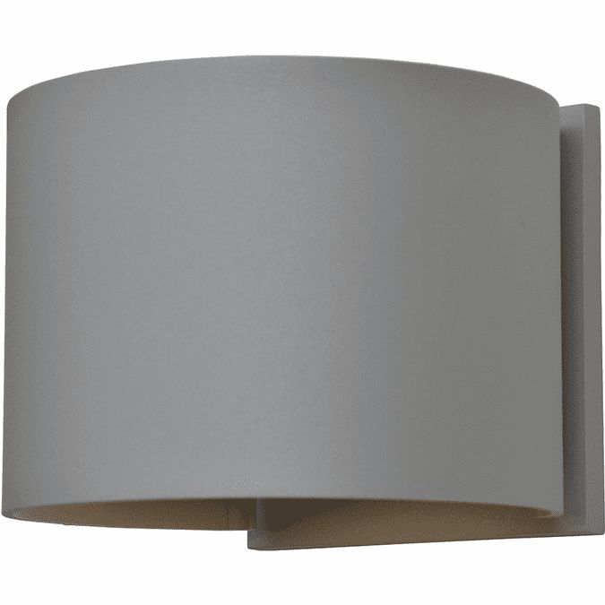 Marine Grade Contemporary LED 5&quot; Curved Bi-Directional Outdoor Wall Washer Satin Nickel