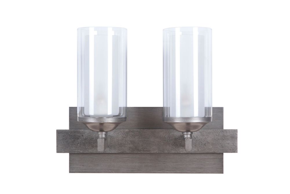 Rustic Modern 2 Light Wall Indoor Sconce Nat/ Vintage Iron