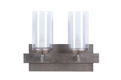 Rustic Modern 2 Light Wall Indoor Sconce Nat/ Vintage Iron