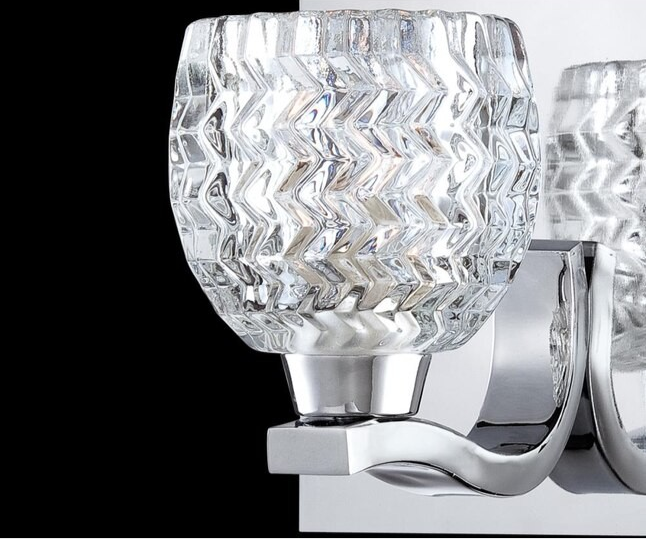 Contemporary Wave 5-Light Vanity Patterned cast clear glass with Chrome metalwork