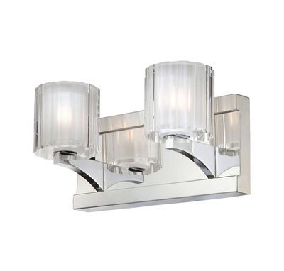 Elegant Tiara Double Vanity Chrome and Clear Crystal Elegant Tiara Double Vanity Chrome and Clear Crystal
