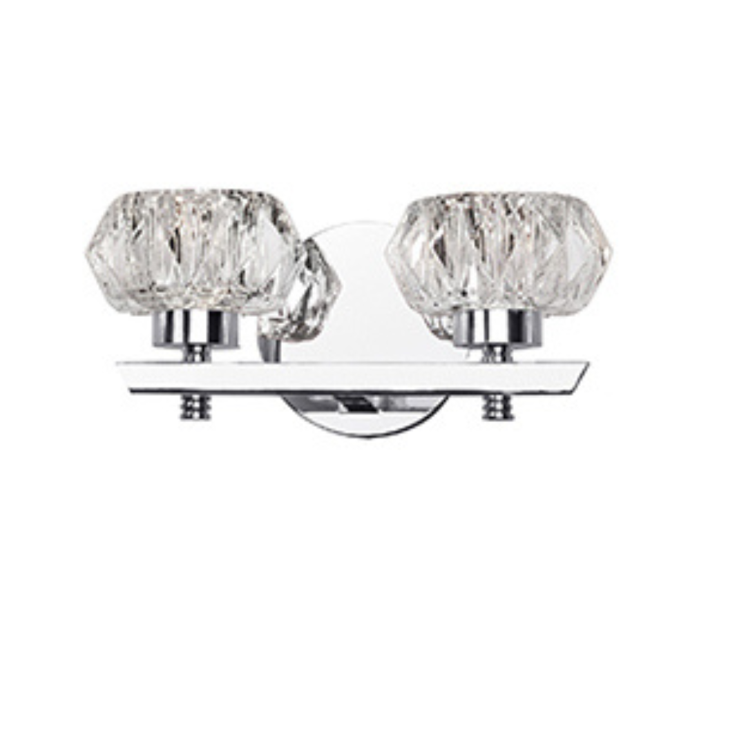 Glam Modern Basin 2-Light LED Vanity Chrome