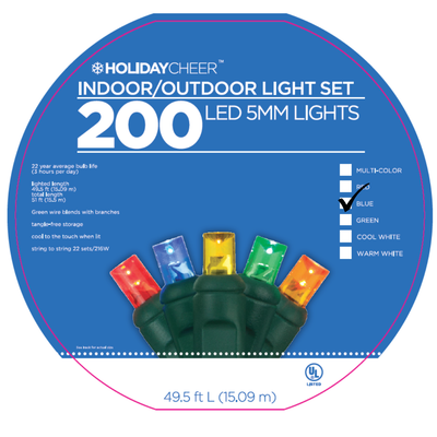 200 LED Christmas Mini light Indoor/Outdoor String Lights BLUE