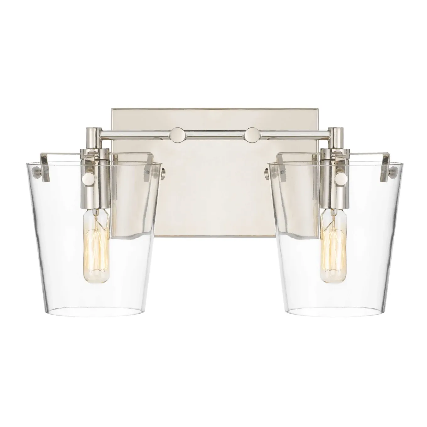 Arlo 2-Light Vanity Black and Polished Nickel