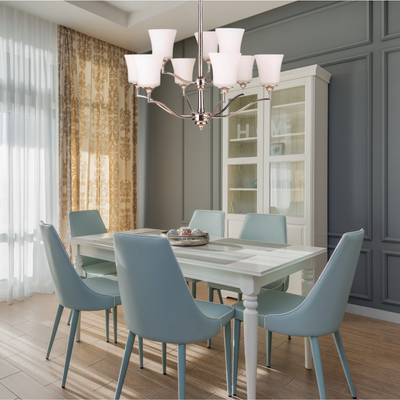 Helena 9-Light Polished Nickel Transitional Chandelier