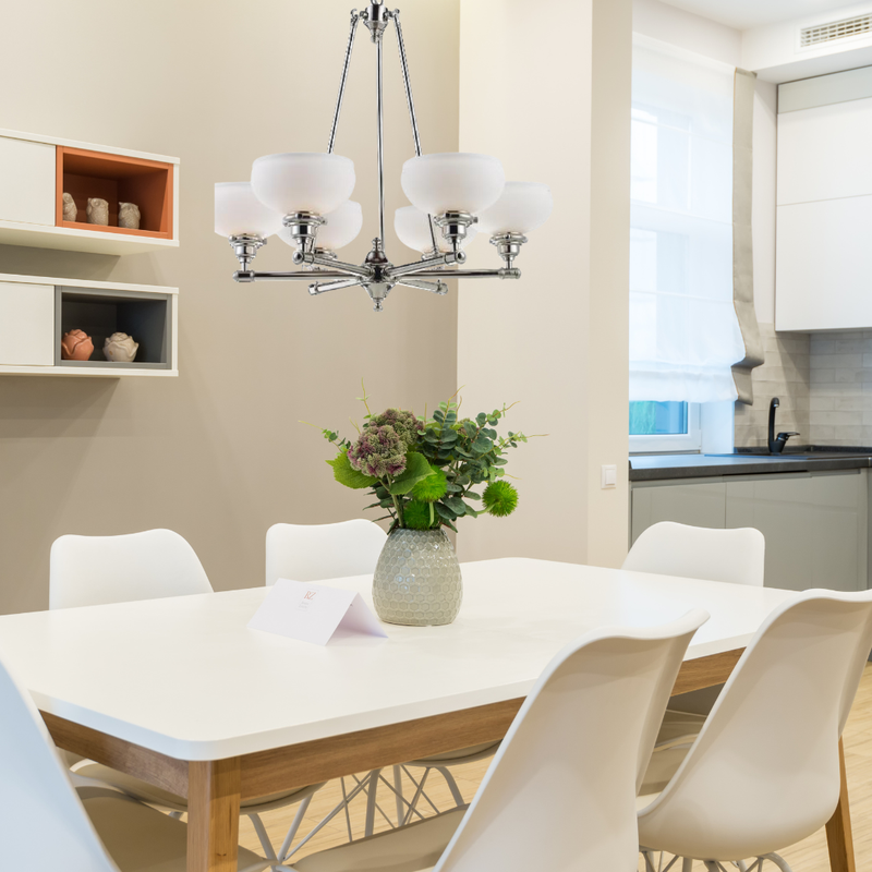 Modern Transitional Bridgeport 6-Light Chrome Chandelier