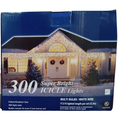 Icicle 300lt Multi Wht Wire Indoor/Outdoor
