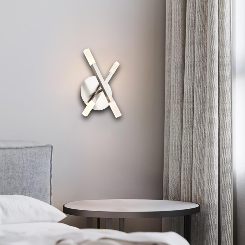 Designer Series Ultra Modern Twig Wall Sconce Satin Nickel