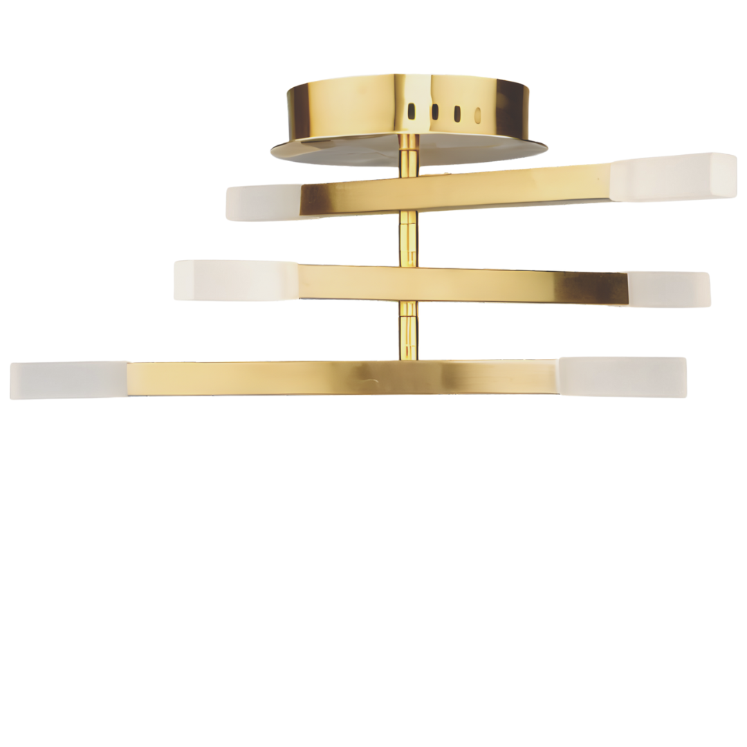 Designer Series Ultra Modern Twig 24&quot; Flush Mount Ceiling  6 Light LED Brushed Gold