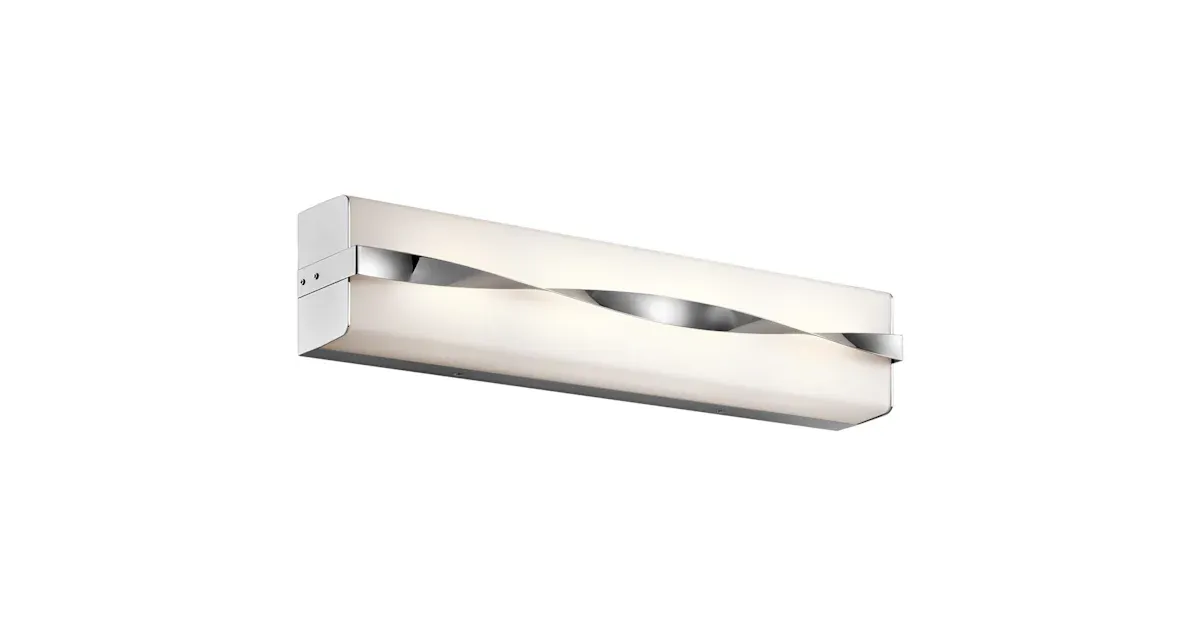 Modern Tori Linear Bath Vanity  24&quot; Chrome, Satin Etched Cased Opal Glass