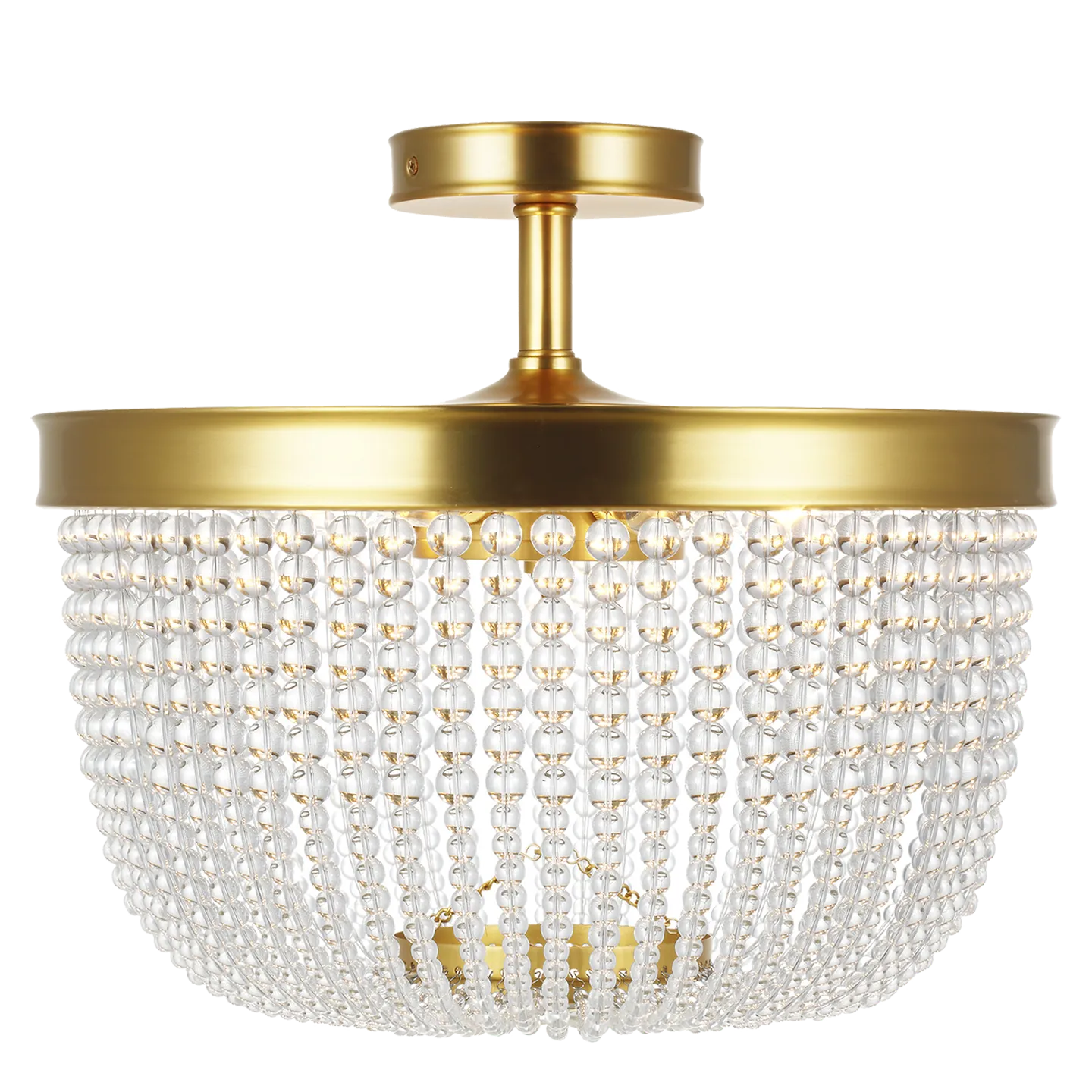 Summerhill Modern 6 Light Crystal Semi-Flush Burnished Brass by Chapman &amp; Myers