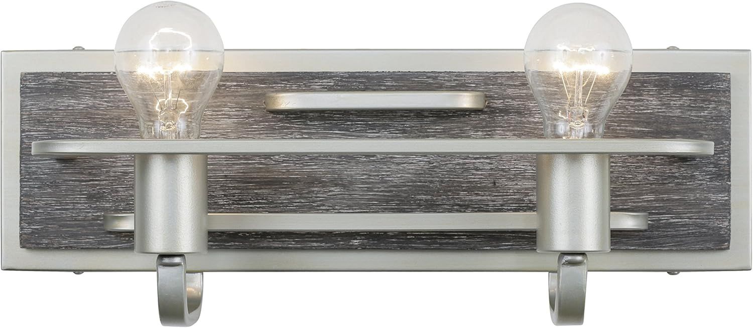 Modern Industrial/Farmhouse  Lofty Vanity 2X100W Steel with Grey Wood
