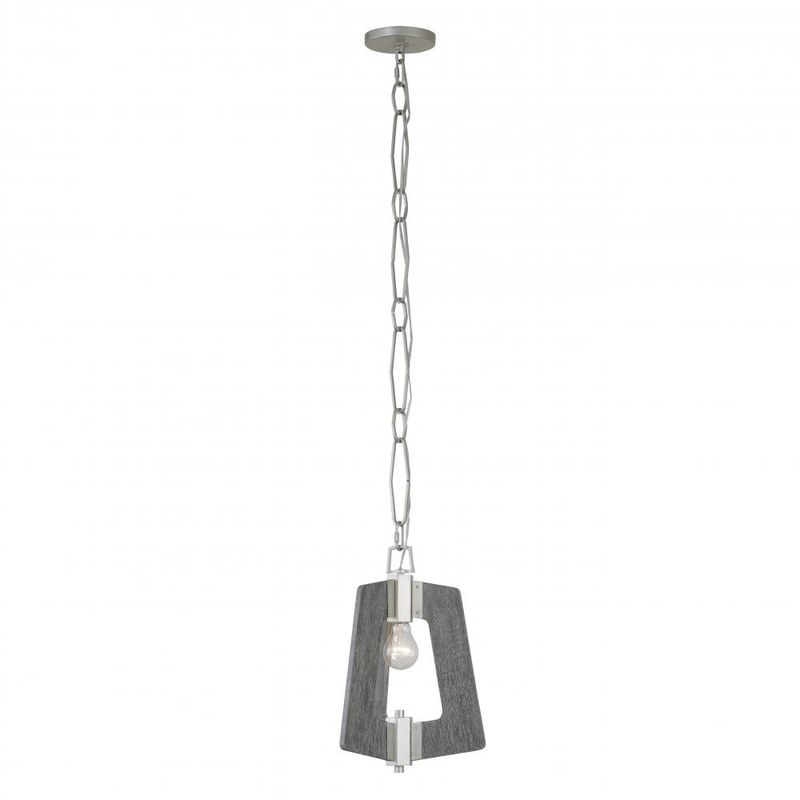 Modern Industrial/Farmhouse Lofty Pendant 1X100W Steel/ Grey Wood