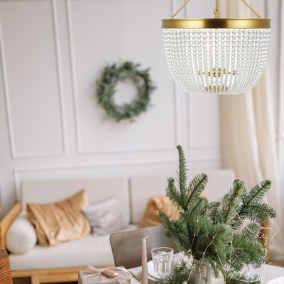 Summerhill 4-Light Modern Crystal Pendant Burnished Brass by Chapman &amp; Myers