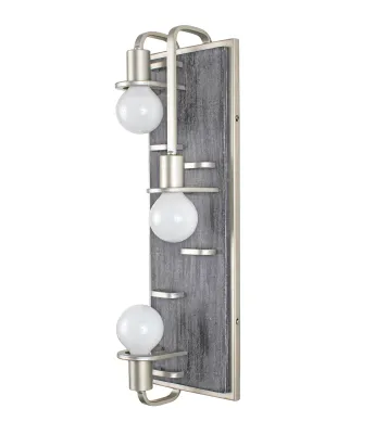 Modern Industrial/Farmhouse Lofty 3-Light 25" Wall Sconce Steel with Grey Wood