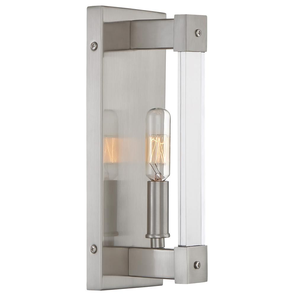 Contemporary Halcyon Wall 1X60W Satin Nickel