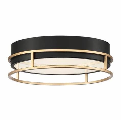 Elegant Modern Grafice Gold &amp; Black Integrated LED Flushmount