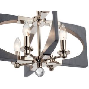 Contemporary Alscar 4 Light 18 inch Driftwood Grey Semi Flush Light Ceiling Light