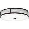Contemporary Modern LED Flush Mount Ceiling Space Olde Bronze/Satin Etched Opal Glass