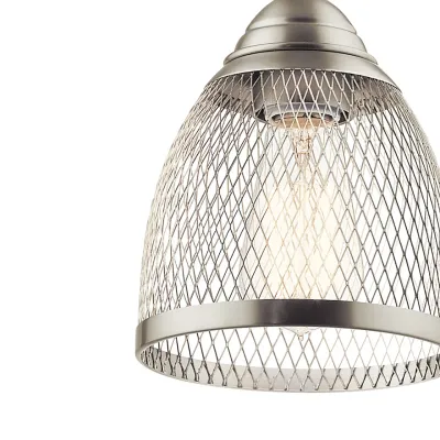 Industrial Volcain Pendant Brushed Nickel